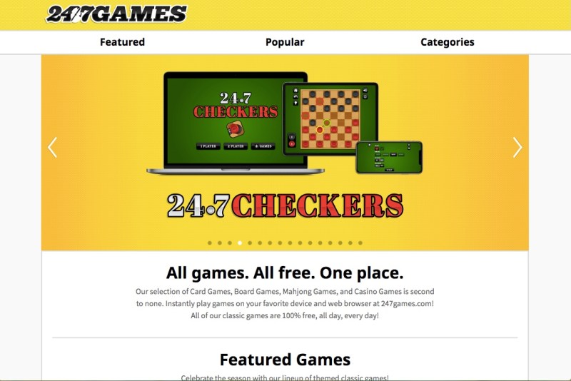 247 Games homepage