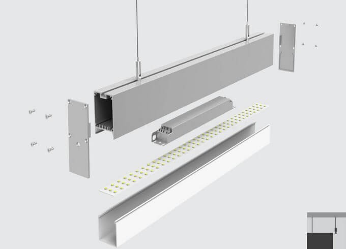 Pendant led linear light fixture